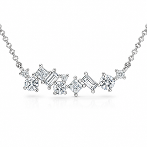 1Ct TW Diamond Mixed Fancy Shape Designer Necklace 14k Gold Lab Grown Pendant (G-H, VS)
