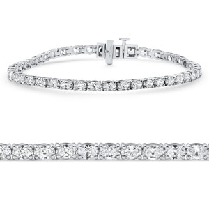 4 1/2Ct Oval Cut Diamond Tennis Bracelet 7" 14k White Gold Lab Grown (E-F, VS)