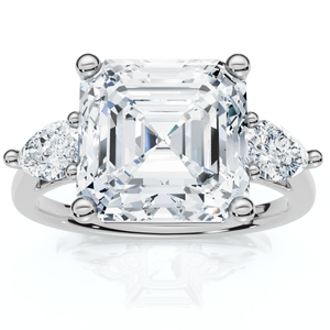Certified Auriya 4.30Ct Asscher Cut Diamond Engagement Ring 14k Gold Lab Grown (F-G, VS)