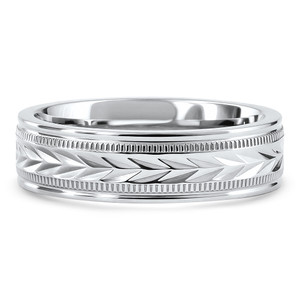 Men's 6.5MM Tristen Titainum Carved Ring Comfort Fit Wedding Band