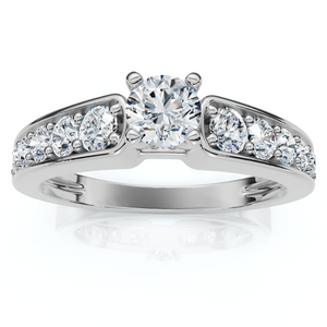 Diamond Engagement Ring 1 ct14K White Gold Solitaire Channel Set (H-I, I1)