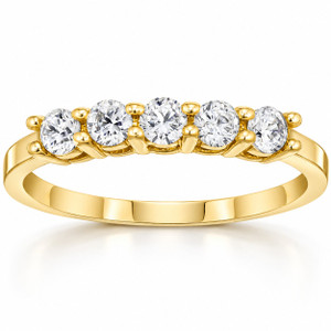 1/2ct Five Stone Diamond Ring 14K Yellow Gold (G-H, I2-I3)