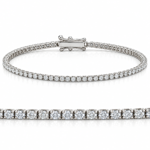 3 Carat Round Cut Lab Grown Diamond Tennis Bracelet In 14k White Gold 7" (G-H, VS)