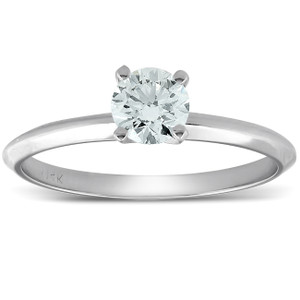 0.35ct Round Diamond Engagement Solitaire Ring 14k white gold (H-I, VS)