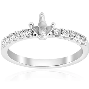 1/4ct Diamond Engagement Ring Setting 14k White Gold Mount (G-H, I1)