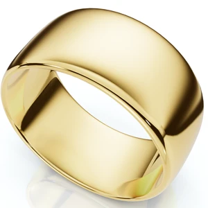 10mm Dome High Polished Wedding Band 14K Yellow Gold