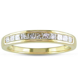 3/8ct Princess Cut Diamond Wedding Ring 14K Yellow Gold (H-I, I1)
