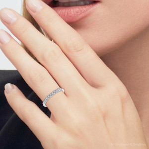1/4ct 14K White Gold Diamond Wedding Stacker Guard Ring (G-H, I2-I3)
