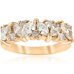 1 1/2ct Fancy Marquise Diamond Womens Wedding Anniversary 14k Yellow Gold (G-H, SI)