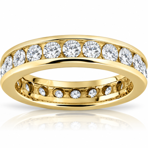 2ct Channel Set Diamond Eternity Ring 14K Yellow Gold (G-H, I1)
