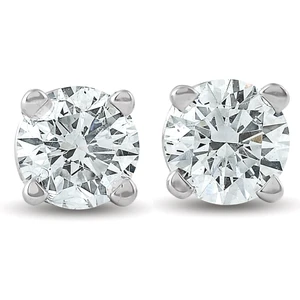 1/3 Ct Screw Back Diamond Studs 14k White Gold Lab Grown Earrings (F-G, VS)