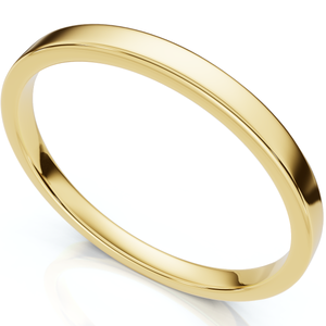 2mm Flat High Polished Wedding Band 14K Rose Gold