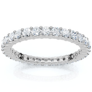 3/4Ct Diamond Eternity Ring Lab Grown Womens Anniversary Stackable Band 14k (F-G, VS)