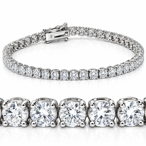 9 ct Round Lab Grown Diamond Tennis Bracelet 14K White Gold 7" (F-G, VS)