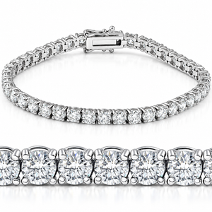 11ct Lab Grown Round Cut Diamond Tennis Bracelet 14K White Gold 7" (F-G, VS)