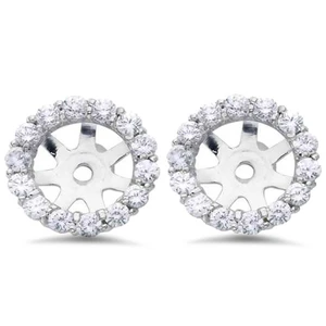 5/8ct  Diamond Earring Studs Halo Jackets 14 Kt (7-7.5mm) (G-H, I1)