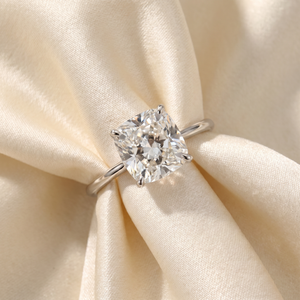 4.39CT Cushion Diamond GIA Certified Solitaire Engagement Ring 14k White Gold (I-J, SI)