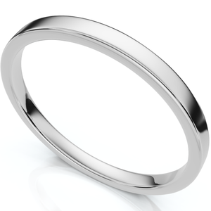 2mm Flat 14K White Gold Stacker Wedding Guard Ring Band
