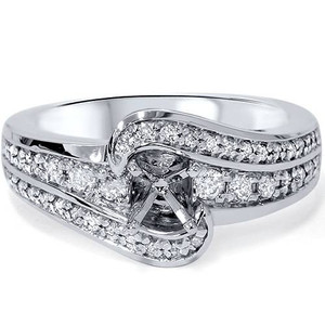 1/3ct Diamond Engagement Setting 14K White Gold (G-H, SI)