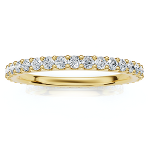 3/8ct Diamond Eternity Ring 14k Yellow Gold Womens Stackable Wedding Band (G-H, I1)