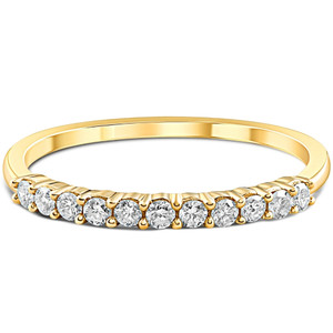 1/4ct 14K Yellow Gold Diamond Wedding Anniversary Ring Band (H-I, I2-I3)