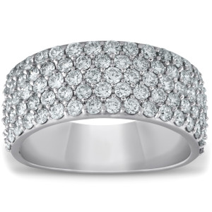 2 3/4 ct Pave Diamond Wide Wedding Ring Womens Anniversary Ring 14k White Gold (G-H, SI)