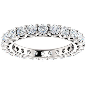 2 Ct Diamond Eternity Ring 14k White Gold Womens Stackable Wedding Band (G-H, I1)