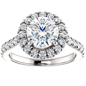 Certified 2 1/2Ct Halo Diamond Round Engagement Ring 14k White Gold Lab Grown (G-H, VS2-SI1)
