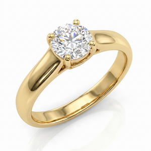 1 Ct Round Diamond Engagement Ring 14k White Gold Prong Set Single Row (H-I, I1)