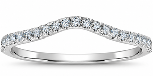 1/4 Ct Curved Diamond Guard Enhancer Wedding Ring 10k White Gold (H-I, I1)