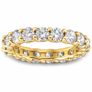 3Ct Diamond U Prong Eternity Ring Wedding Anniversary Band 14k Yellow Gold (H-I, I1)