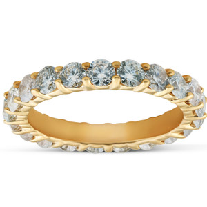 1 3/8 Ct TDW Diamond Eternity Ring Shared Prong Anniversary Band 14k Yellow Gold (H-I, SI)