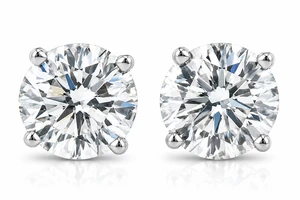 1 1/4 Ct Diamond Screw Back Studs 14k White Gold Lab Grown Eco Friendly (I-J, VS)