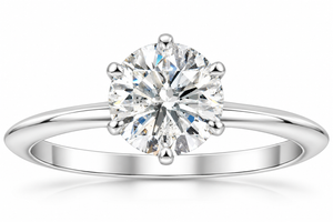 1 ct Round Diamond Solitaire Engagement Ring 14K White Gold (I-J, I2-I3)