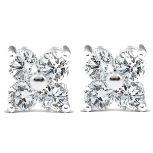 1/2ct Diamond Eight-Stone Studs 14K White Gold (G-H, SI)