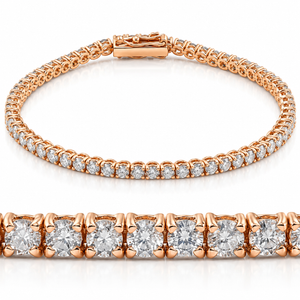 4ct Diamond Tennis Bracelet 14K Rose Gold 7" (G-H, I2-I3)