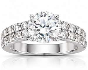3 Ct Diamond Engagement Ring 14k White Gold (H-I, SI)