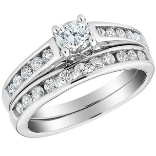 1/3ct His & Hers Diamond Trio Engagement Wedding Bridal Ring Set