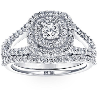 10K White Gold Round Halo Engagement Ring 83493-11-10KW, George Press  Jewelers