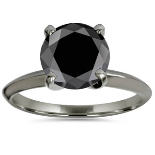 2.16 Carat Black Diamond Engagement Ring Black Diamond 