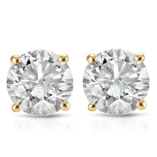 Genuine 9CT Yellow Gold Earrings Diamond Shape Stud EARRINGS 