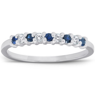 7 Inch Oval Blue Sapphire Simulated CZ White Gold Plated Tennis Bracelet – With Velvet Pouch