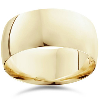 9mm Dome High Polished Wedding Band 10K Yellow Gold