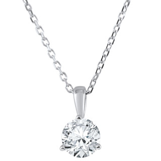 3/8ct Round Brilliant Fancy Pink Bare Diamond Solitaire Necklace