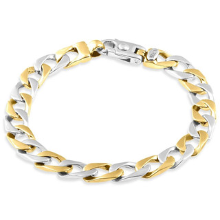 Pompeii3 Men's Designed 14K Gold (115gram) or Platinum (186gram) 14.5mm Bracelet 8.75 inch, Adult Unisex, Size: One size, Silver