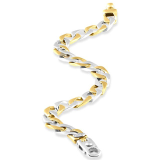 Pompeii3 Men's Designed 14K Gold (115gram) or Platinum (186gram) 14.5mm Bracelet 8.75 inch, Adult Unisex, Size: One size, Silver