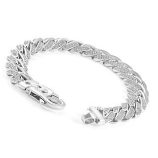 Pompeii3 Men's Designed 14K Gold (115gram) or Platinum (186gram) 14.5mm Bracelet 8.75 inch, Adult Unisex, Size: One size, Silver