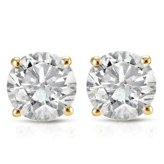 3/8ct Round Diamond Studs Earrings 14K White Gold