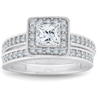 Princess Cut Halo Diamond Engagement Ring – David's House of Diamonds