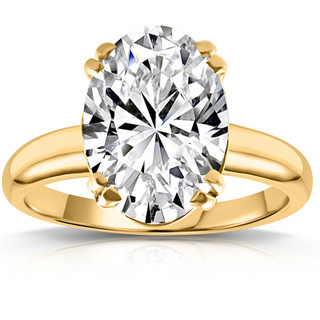 BGLG Hampton 5.5 Carat Round Lab-Grown Diamond Engagement Ring with Large Graduating Side Lab-Diamonds - 14K Yellow Gold